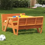 Masă de picnic pentru copii, maro, 88x122x58 cm, lemn masiv pin GartenMobel Dekor
