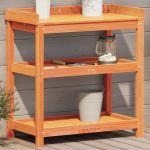 Masă de plantare cu rafturi maro 82,5x45x86,5 cm lemn masiv pin GartenMobel Dekor