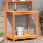 Masă plantare cu rafturi maro 82,5x50x109,5 cm lemn masiv pin GartenMobel Dekor