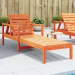 Șezlong, maro ceruit, 199,5x62x55 cm, lemn masiv de pin GartenMobel Dekor