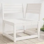 Canapea colțar de grădină, alb, 73x73x78 cm, lemn masiv pin GartenMobel Dekor
