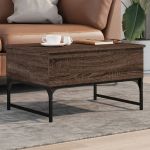 Măsuță de cafea stejar maro 70x50x40 cm lemn prelucrat și metal GartenMobel Dekor
