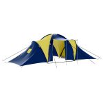 Cort camping material textil, 9 persoane, albastru și galben GartenMobel Dekor