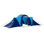 Cort camping textil, 9 persoane, albastru închis și albastru GartenMobel Dekor