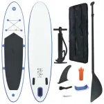 Set placă stand up paddle SUP surf gonflabilă, albastru și alb  GartenMobel Dekor