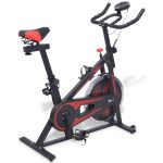 Bicicletă antrenament fitness, cu senzor puls, negru și roșu  GartenMobel Dekor