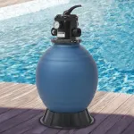 Filtru cu nisip pentru piscină supapă 6 poziții albastru 460 mm GartenMobel Dekor