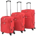 Set trolere din material textil, 3 piese, roșu GartenMobel Dekor