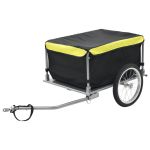 Remorcă de bicicletă, negru și galben, 65 kg GartenMobel Dekor