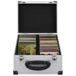 Casetă pentru 40 CD-uri, argintiu, aluminiu ABS GartenMobel Dekor