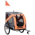 Remorcă de bicicletă pentru animale companie, portocaliu și gri GartenMobel Dekor