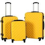 Set valiză carcasă rigidă, 3 buc., galben, ABS GartenMobel Dekor