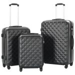 Set valiză carcasă rigidă, 3 buc., negru, ABS GartenMobel Dekor