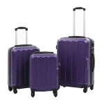 Set valize carcasă rigidă, 3 buc., mov, ABS GartenMobel Dekor