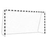Poartă de fotbal, negru și alb, 300 x 160 x 90 cm, metal GartenMobel Dekor