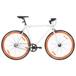Bicicletă cu angrenaj fix, alb și portocaliu, 700c, 51 cm GartenMobel Dekor