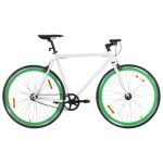 Bicicletă cu angrenaj fix, alb și verde, 700c, 51 cm GartenMobel Dekor