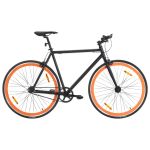 Bicicletă cu angrenaj fix, negru și portocaliu, 700c, 51 cm GartenMobel Dekor