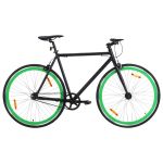 Bicicletă cu angrenaj fix, negru și verde, 700c, 51 cm GartenMobel Dekor