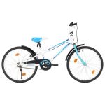 Bicicletă pentru copii, albastru și alb, 24 inci GartenMobel Dekor