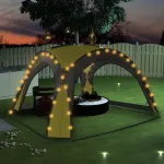 Cort petrecere cu LED & 4 pereți laterali, verde, 3,6x3,6x2,3 m GartenMobel Dekor