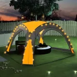 Cort petrecere cu LED, 4 pereți laterali, galben, 3,6x3,6x2,3 m GartenMobel Dekor