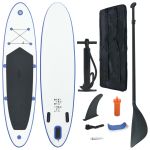Set placă stand up paddle SUP surf gonflabilă, albastru și alb GartenMobel Dekor