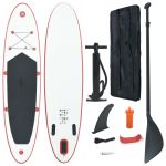 Set placă stand up paddle SUP surf gonflabilă, roșu și alb GartenMobel Dekor