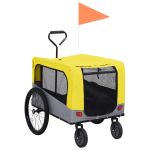Remorcă bicicletă & cărucior 2-în-1 animale, galben și gri GartenMobel Dekor
