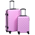 Set de valize cu carcasă rigidă, 2 piese, roz, ABS GartenMobel Dekor