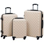 Set de valize cu carcasă rigidă, 3 piese, auriu, ABS GartenMobel Dekor