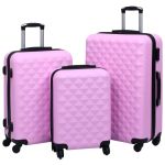 Set de valize cu carcasă rigidă, 3 piese, roz, ABS GartenMobel Dekor