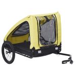 Remorcă de bicicletă pentru animale de companie, galben & negru GartenMobel Dekor