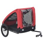 Remorcă de bicicletă pentru animale de companie, roșu & negru GartenMobel Dekor