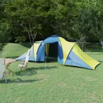 Cort camping, 6 persoane, albastru și galben GartenMobel Dekor