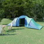 Cort camping, 6 persoane, albastru și verde GartenMobel Dekor