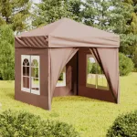 Cort pliabil pentru petrecere, pereți laterali, taupe, 2x2 m GartenMobel Dekor