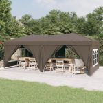 Cort pliabil pentru petrecere pereți laterali, gri taupe, 3x6 m GartenMobel Dekor