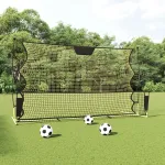 Plasă rebounder fotbal, negru și galben 183x85x120 cm poliester GartenMobel Dekor