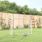 Poartă de fotbal cu plasă, alb, 125x96x60 cm, oțel/poliester GartenMobel Dekor