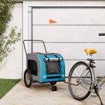 Remorcă bicicletă animale companie, albastru/gri, oxford/fier GartenMobel Dekor