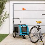 Remorcă bicicletă animale companie, albastru/gri, oxford/fier GartenMobel Dekor