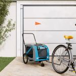 Remorcă bicicletă animale companie, albastru/gri, oxford/fier GartenMobel Dekor