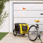 Remorcă bicicletă animale companie, galben/gri, oxford/fier GartenMobel Dekor