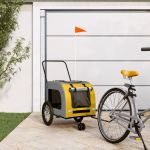 Remorcă bicicletă animale companie, galben/gri, oxford/fier GartenMobel Dekor