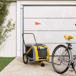 Remorcă bicicletă animale companie, galben/gri, oxford/fier GartenMobel Dekor