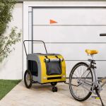Remorcă bicicletă animale companie, galben/gri, oxford/fier GartenMobel Dekor