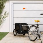 Remorcă bicicletă animale companie, negru, textil oxford/fier GartenMobel Dekor