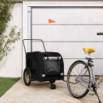 Remorcă bicicletă animale companie, negru, textil oxford/fier GartenMobel Dekor