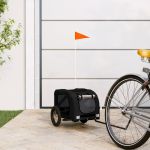 Remorcă bicicletă animale companie, negru, textil oxford/fier GartenMobel Dekor